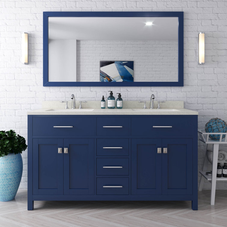 Virtu USA Caroline 60" Double Bath Vanity Set with Mirror Wayfair